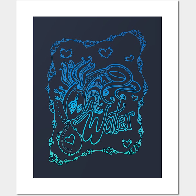 Fishy Blue Wall Art by OfficeInk